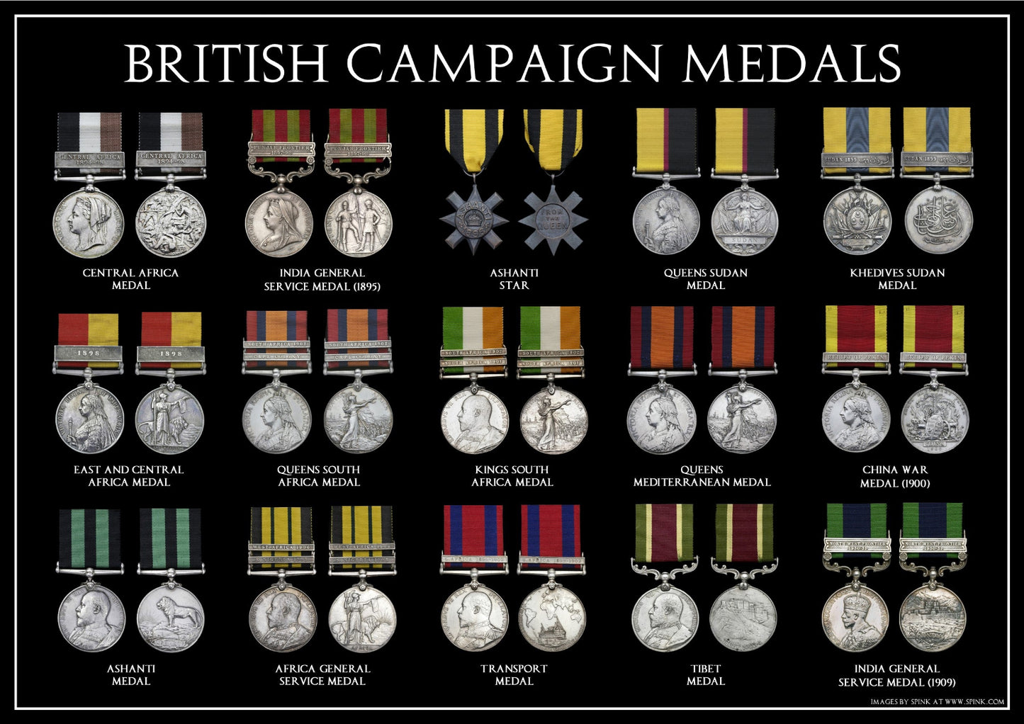 British Victorian Campaign Medals Poster Set