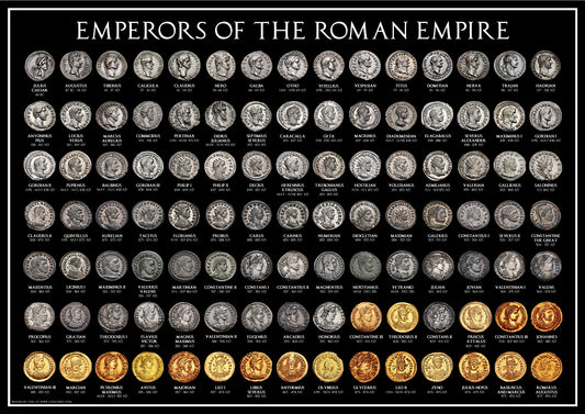 Emperors of the Roman + Byzantine Empires Coin Poster Set