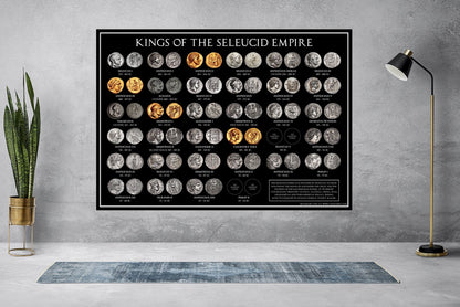 Kings of the Seleucid Empire A3 Coin Poster