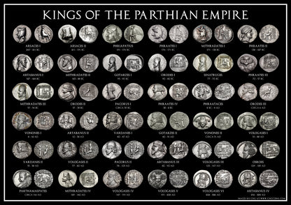 Kings of Parthia A3 Coin Poster