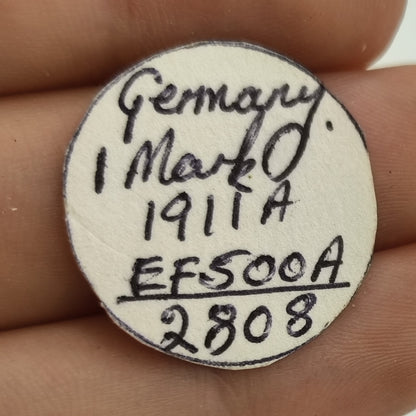 Germany 1911 Silver 1 Mark Deutsches Reich Coin - High Grade
