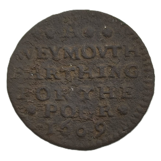 1669 Weymouth Dorset 17th century Token Town Farthing