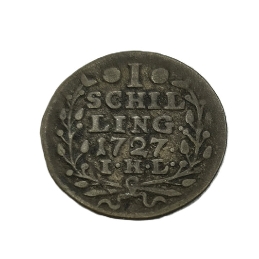 Hamburg Germany 1727 1 Schilling Coin