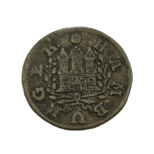 Hamburg Germany 1727 1 Schilling Coin