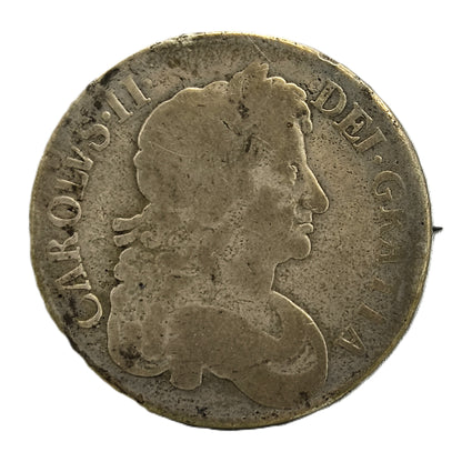 Charles II 1676 Silver Crown Broach Coin