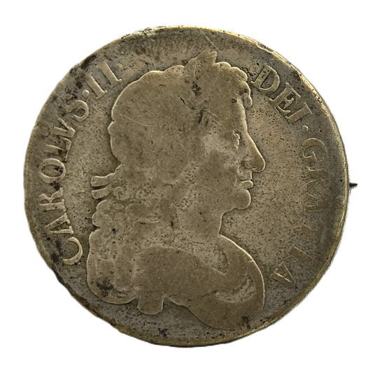 Charles II 1676 Silver Crown Broach Coin