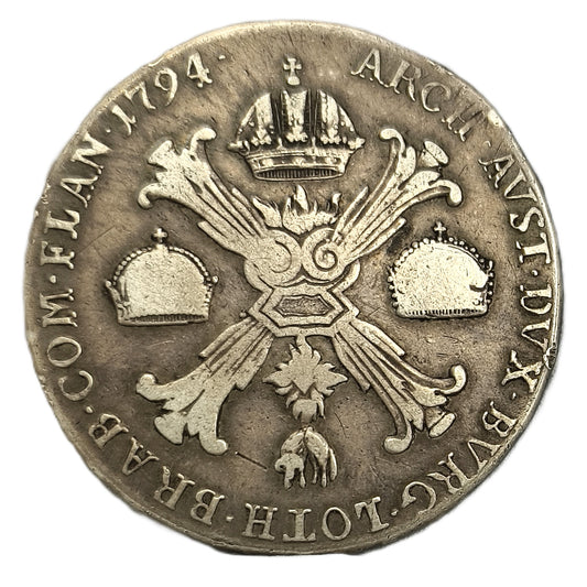 Large 1794 Austrian Netherlands Kronenthaler Silver Coin