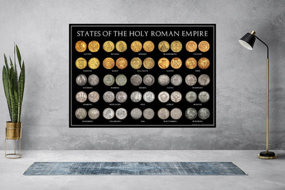 States of the Holy Roman Empire A3 Coin Poster (Gold & Silver German Thalers)