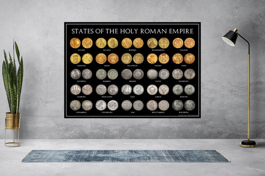 States of the Holy Roman Empire A3 Coin Poster (Gold & Silver German Thalers)